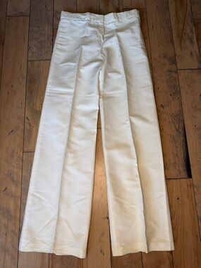 ARMANI COLLEZIONI ivory white linen-like cotton trouser pants size 8